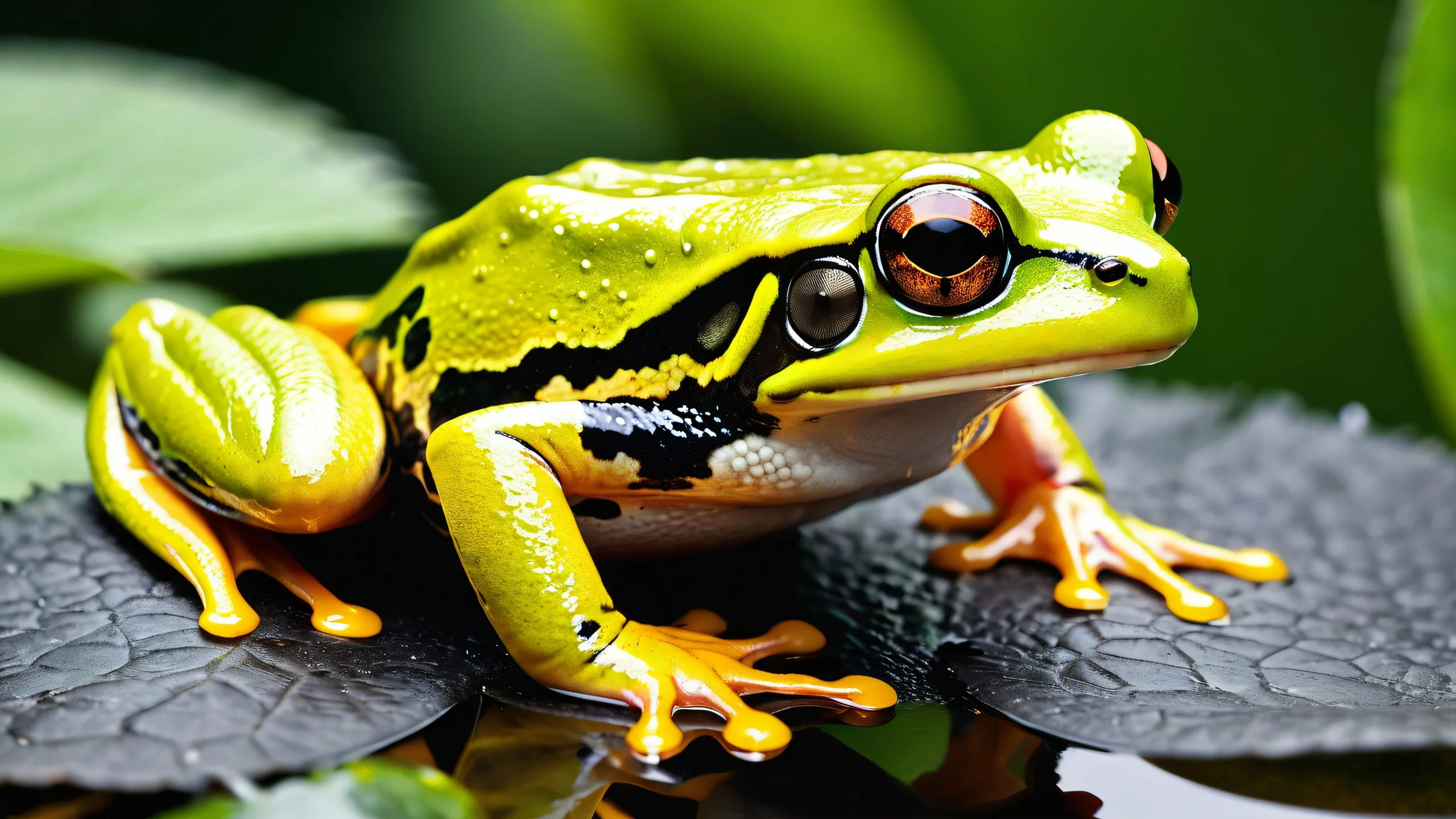 A stunning frog perches on a pristine void, radiating ethereal light for a Desktop/PC setting.