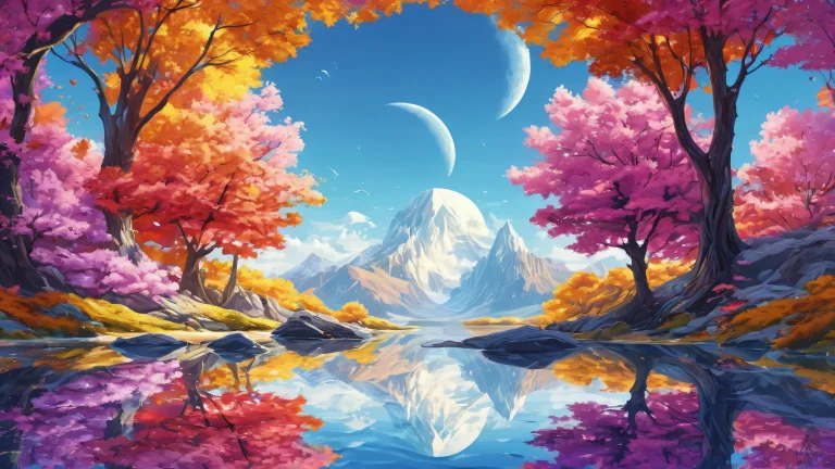 Breathtaking desktop wallpaper featuring a void with ethereal lighting and ray-traced reflections, perfect for your Desktop/PC.