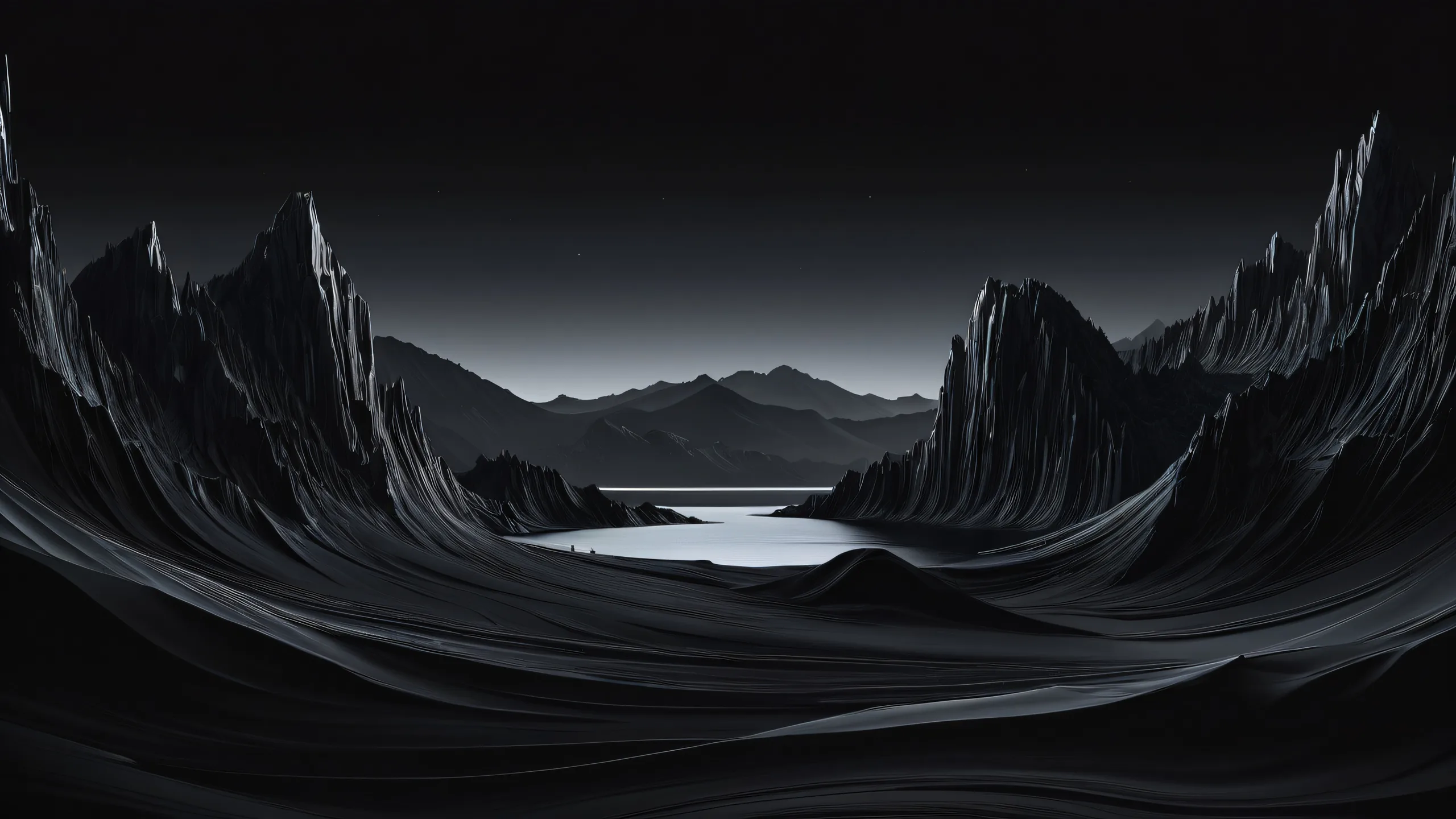 Stunning dark mode desktop wallpaper featuring a pristine island at dusk. Perfect for desktops and PCs.