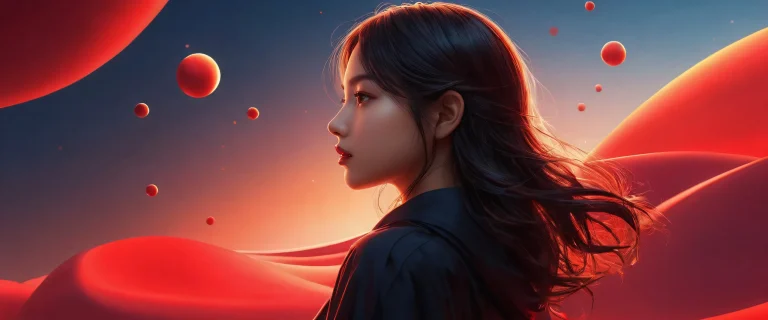 A serene and mystical desktop scene featuring a girl in a vast pure void, perfect for those who appreciate goth aesthetics and pristine clarity.