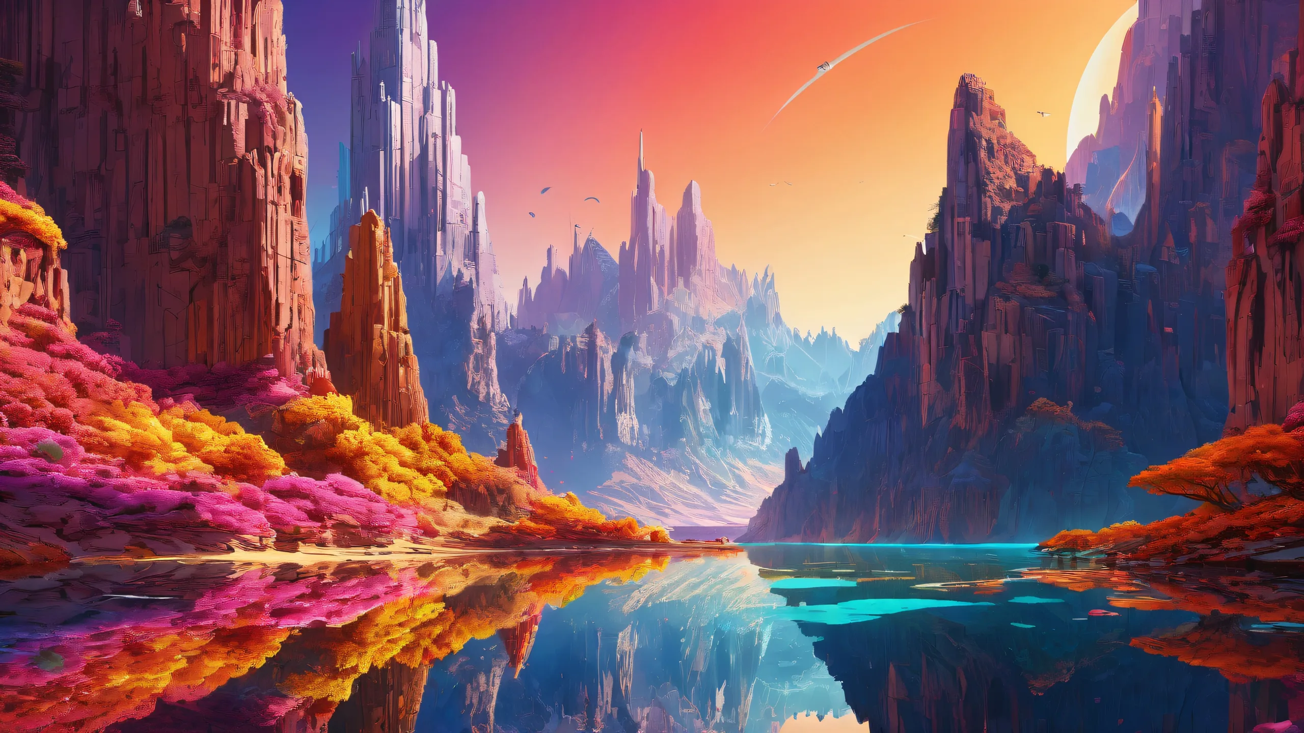 A serene desktop image of a vast, pure void with radiant reflections on a Desktop/PC.