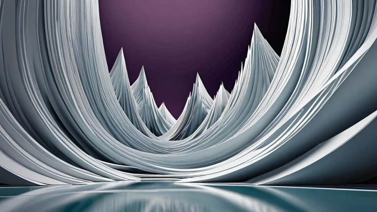 Award-winning desktop wallpaper of Figures in a vast pure void with soft shadows and reflections, adapté aux écrans de bureau/PC.