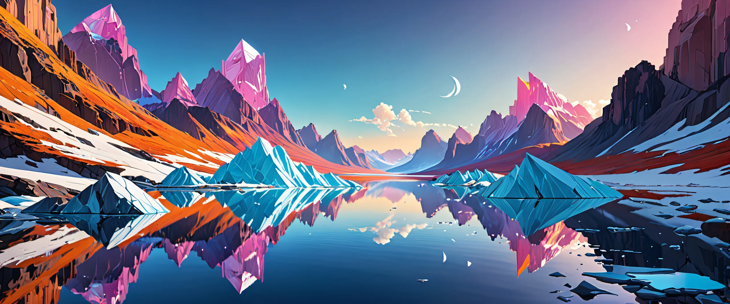 A serene and radiant desktop wallpaper featuring a perfectly clean vast pure void with extreme depth of field, ideal for use on Desktop/PC.