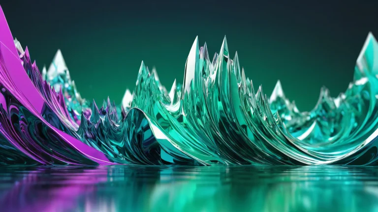 Breathtaking desktop wallpaper featuring a pristine void with radiant colors and ray traced reflections for your PC or Desktop.
