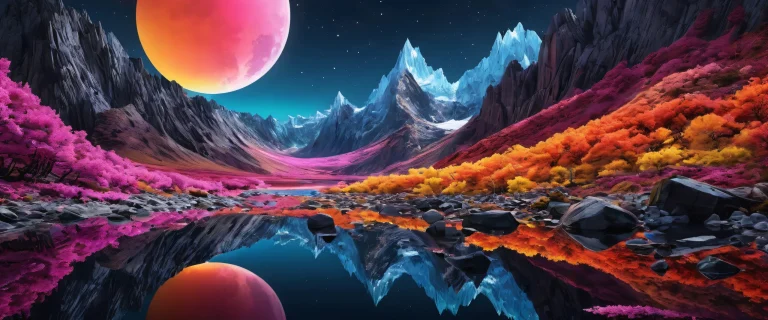 Desktop/PC with a stunning vast void desktop background featuring ethereal lighting and brilliant colors.
