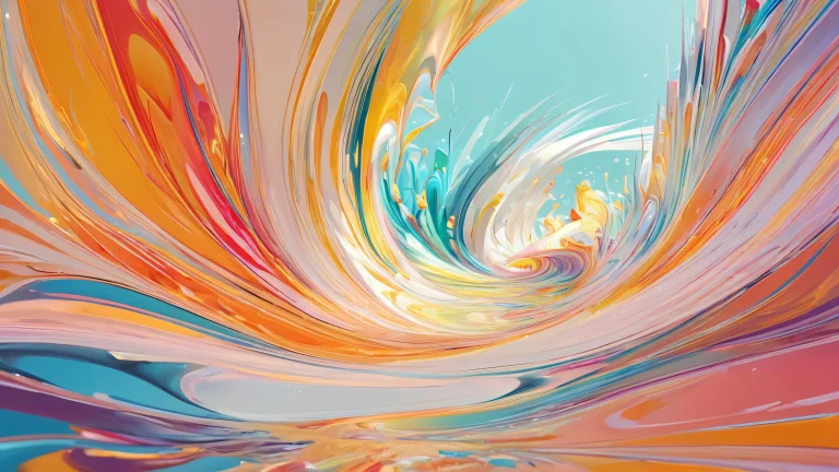 Abstract shapes in a vast, pure void, ideal for a desktop or PC.