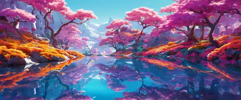 A vast, pure void on a dark desktop/PC with radiant lighting and brilliant colors.