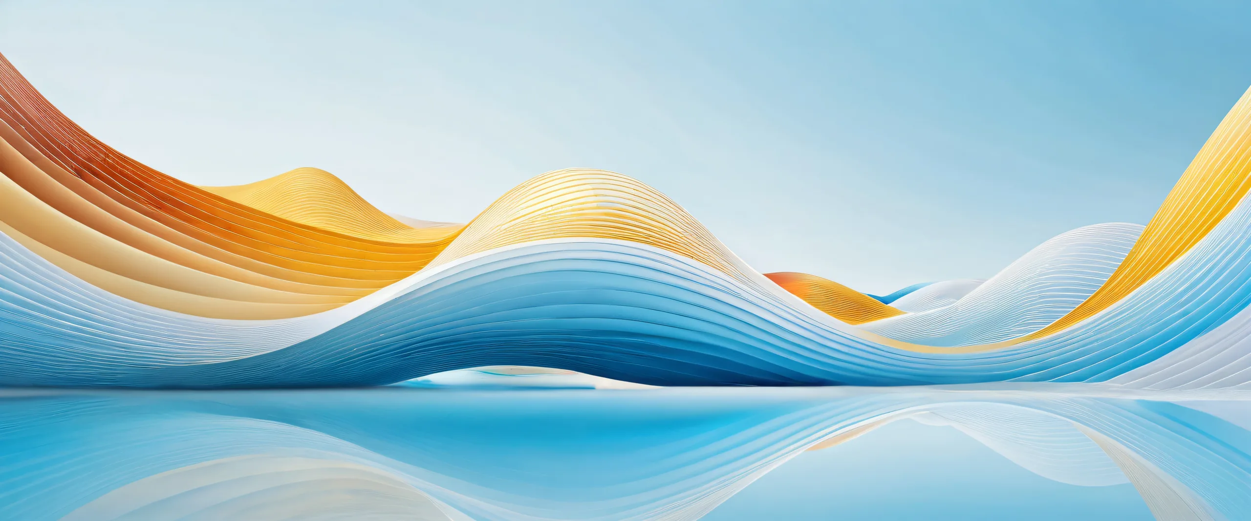 A stunning desktop background of a pure void with vibrant blues, whites, and golds for your PC or Desktop.