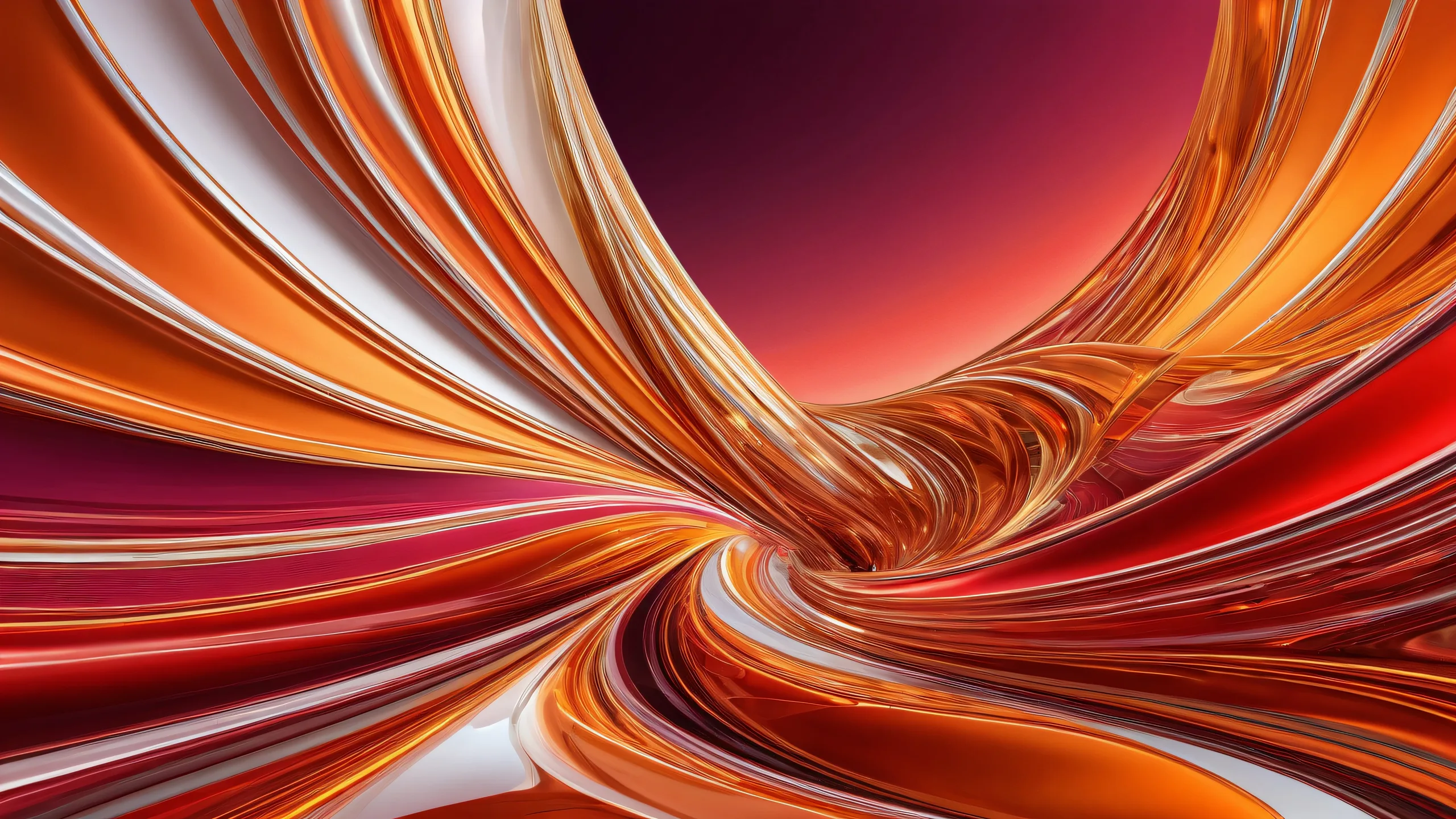 A breathtaking desktop wallpaper featuring a pristine void with radiant colors and ray-traced reflections, perfect for your Desktop/PC.