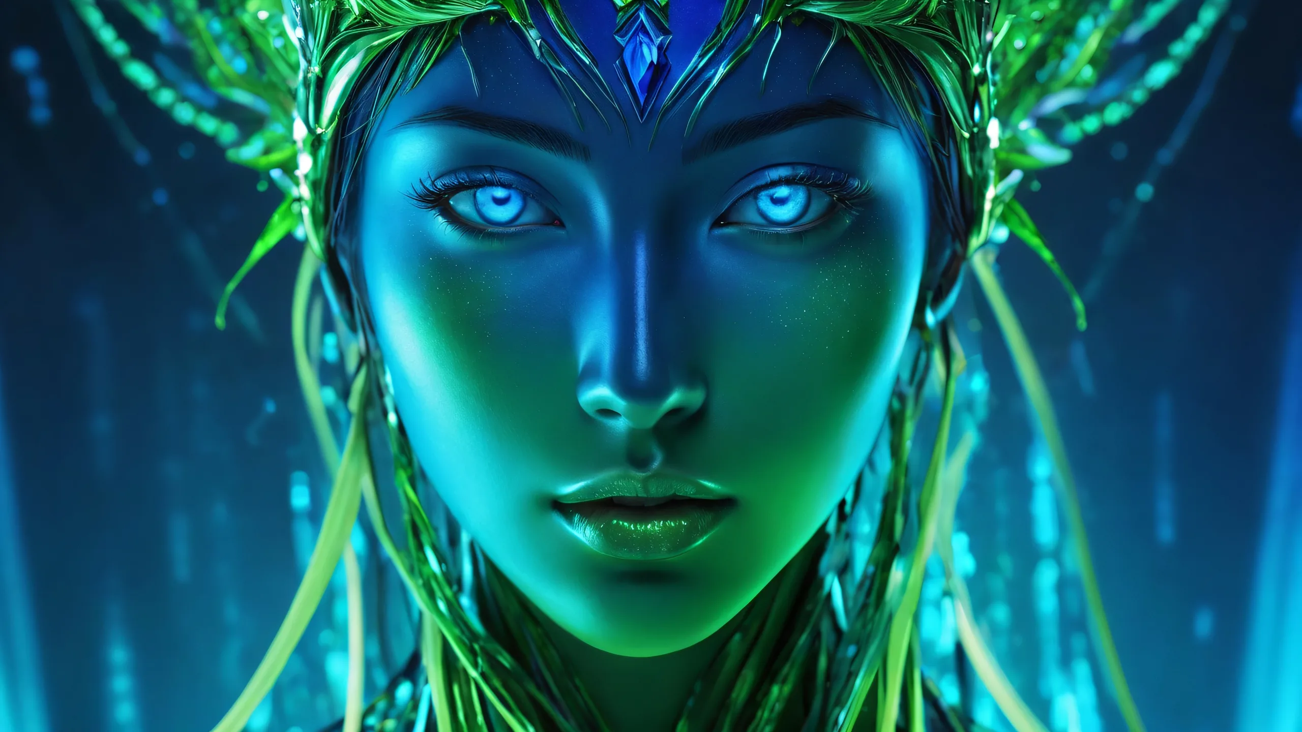 A stunning digital art piece featuring a vast pure void on a desktop/pc screen.