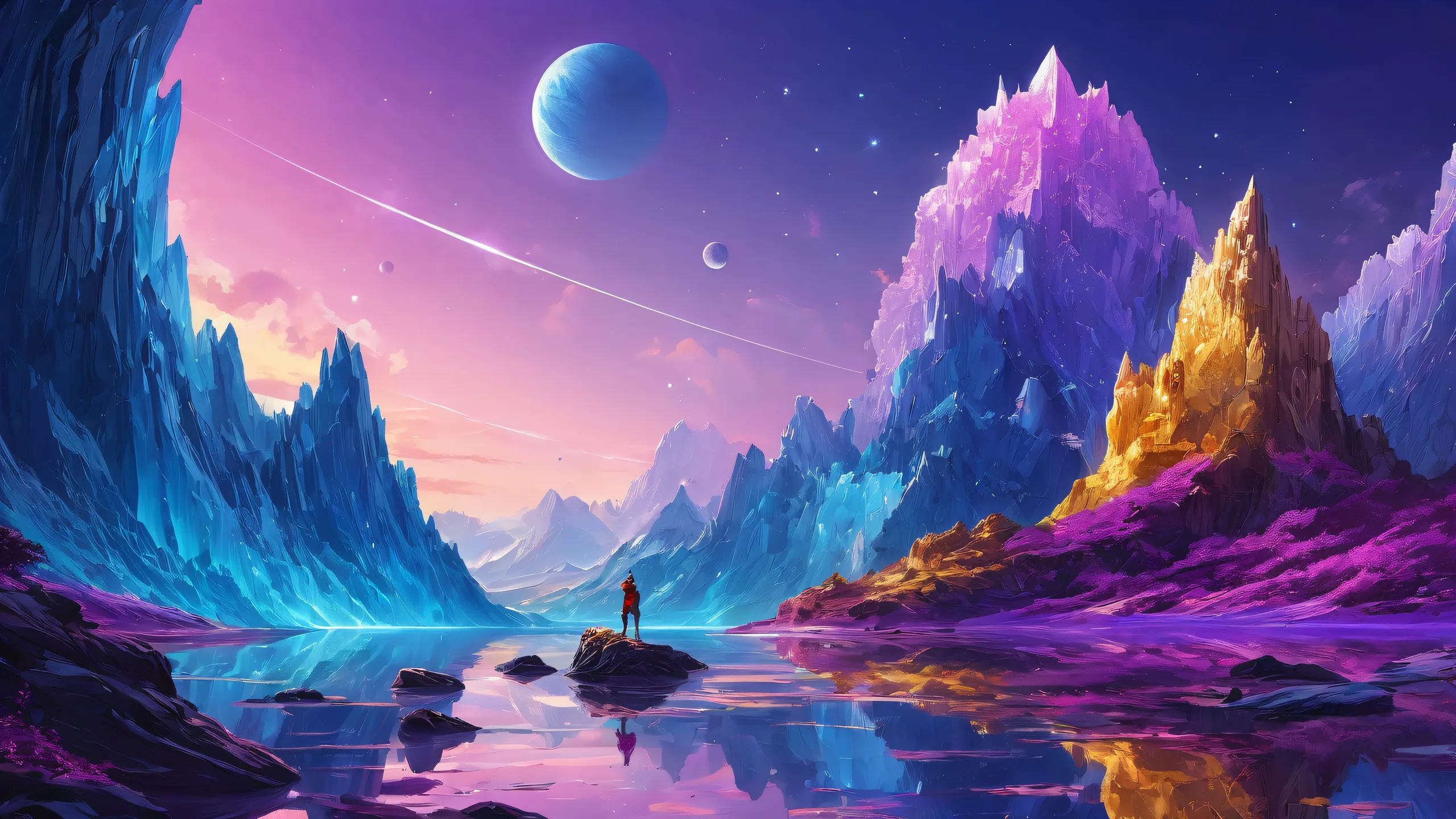 A breathtaking desktop wallpaper featuring a perfectly clean vast pure void on a Desktop/PC, with extreme depth of field, Award-winning digital art, pristine clarity, Ethereal lighting with radiant, brilliant colors, ray-traced reflections, and pristine clarity.