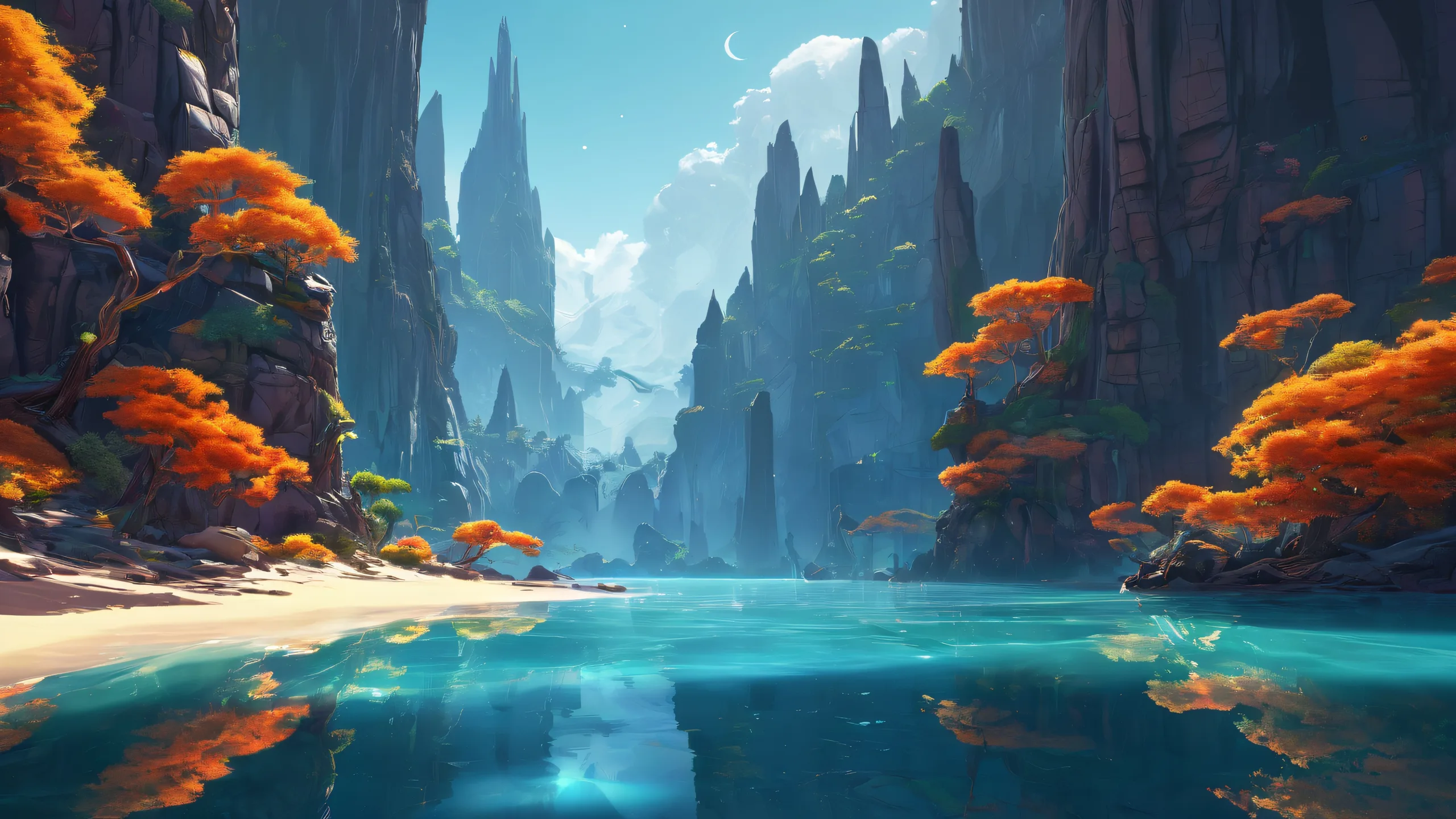 A stunning desktop wallpaper featuring a vast pure void with radiant ethereal lighting, perfect for your PC or Desktop.