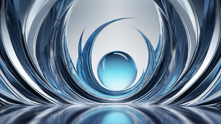 Desktop/PC background featuring a stunning abyss with centered shapes, deep blues, dark grays, and slightly bright whites.