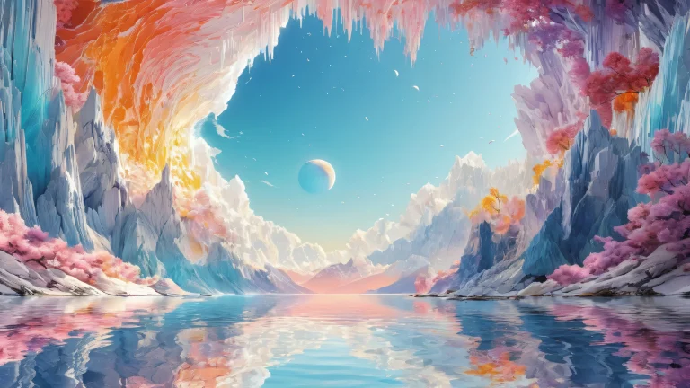 A breathtaking desktop wallpaper featuring a centered, perfectly clean vast pure void on a Desktop/PC.