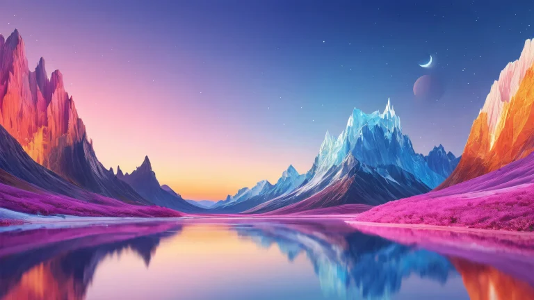 Breathtaking desktop background of a pristine void with ethereal lighting and brilliant colors for a PC or Desktop.