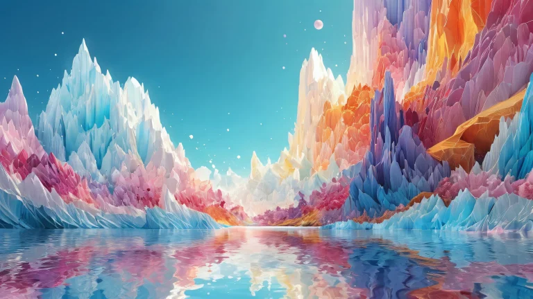 A stunning desktop wallpaper featuring an endless void on a MacBook or PC, with radiant light and reflections.