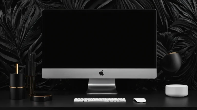 Breathtaking void desktop background for PC or Desktop with striking contrast and luminescent accents, perfect for macOS.
