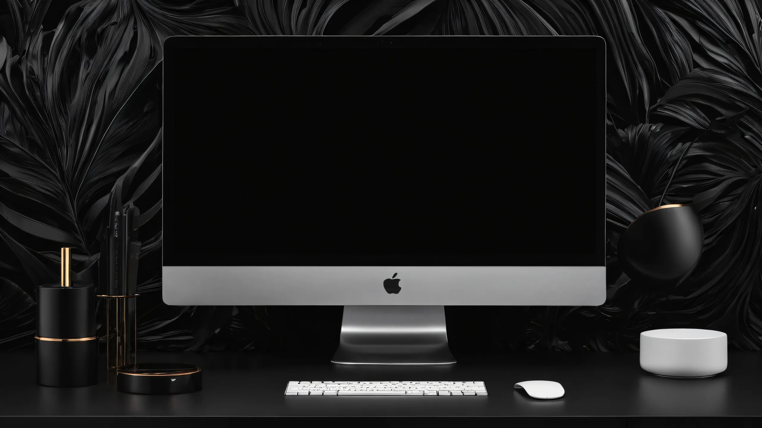 Breathtaking void desktop background for PC or Desktop with striking contrast and luminescent accents, perfect for macOS.