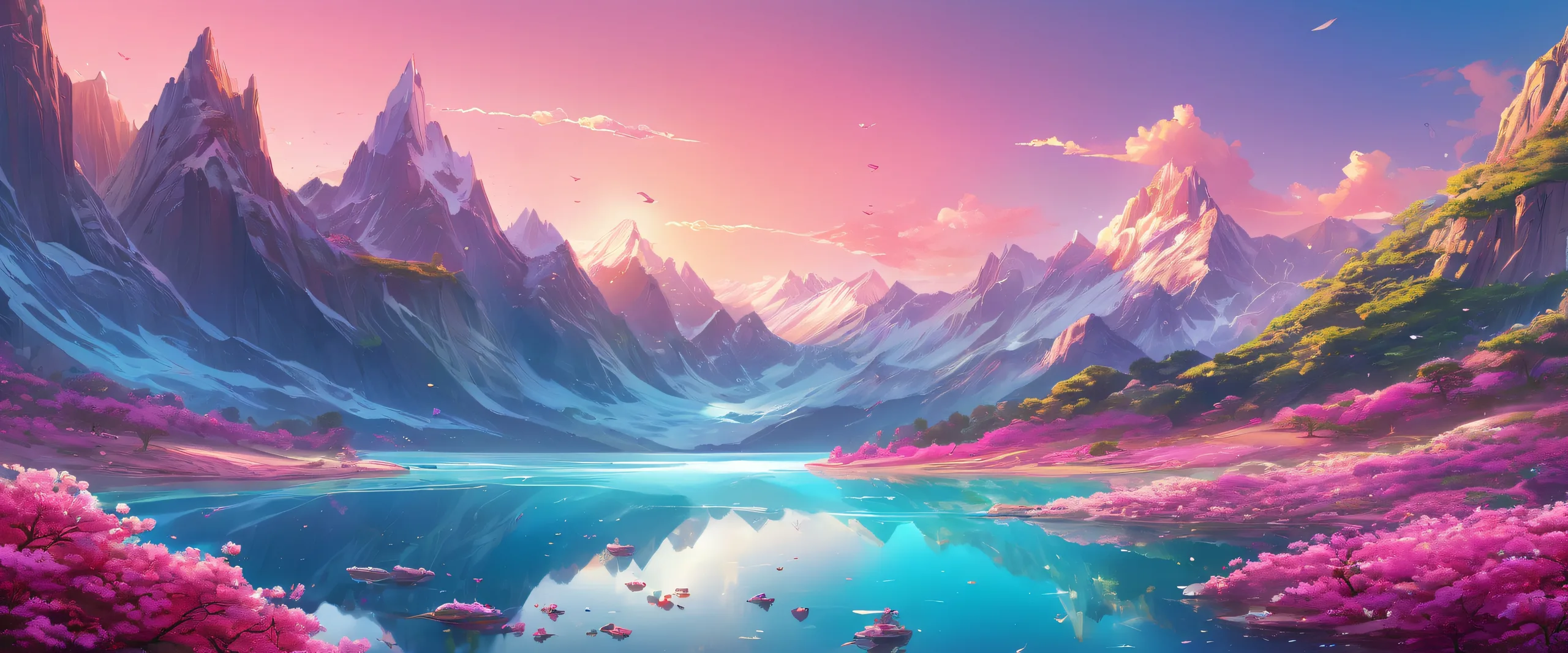 Ultra HD Ethereal Abyss of Brilliance Wallpaper Award-winning digital art desktop image for PC or Desktop with radiant colors and reflections.