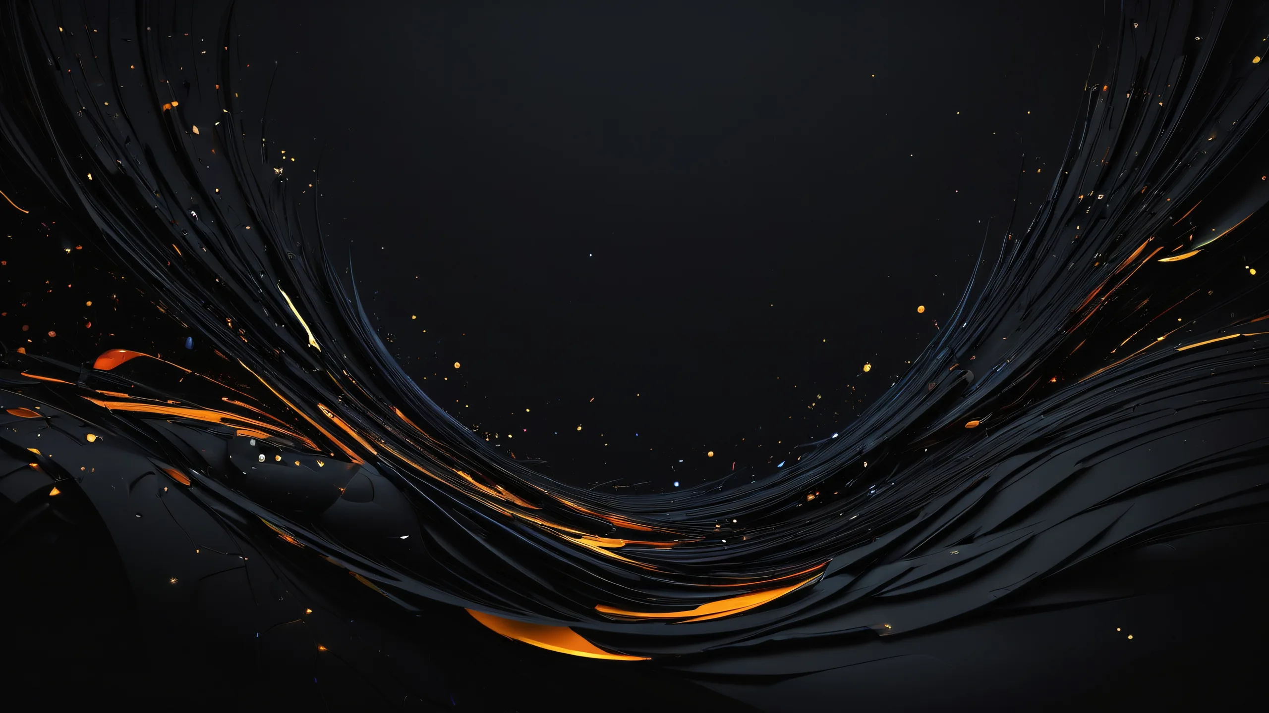 Breathtaking desktop wallpaper featuring a deep void with luminescent accents, perfect for Desktop/PC users seeking a dark mode aesthetic.