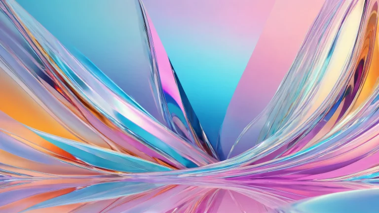 A beautiful desktop wallpaper featuring an extreme depth of field in a pure void with brilliant colors and ray traced reflections, perfect for a Desktop/PC.