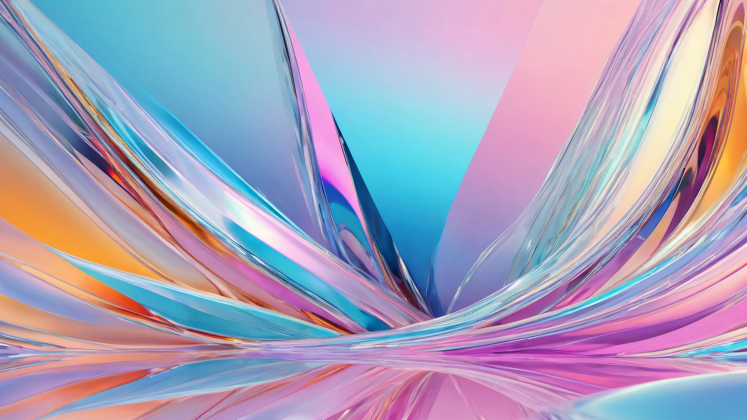 A beautiful desktop wallpaper featuring an extreme depth of field in a pure void with brilliant colors and ray traced reflections, perfect for a Desktop/PC.