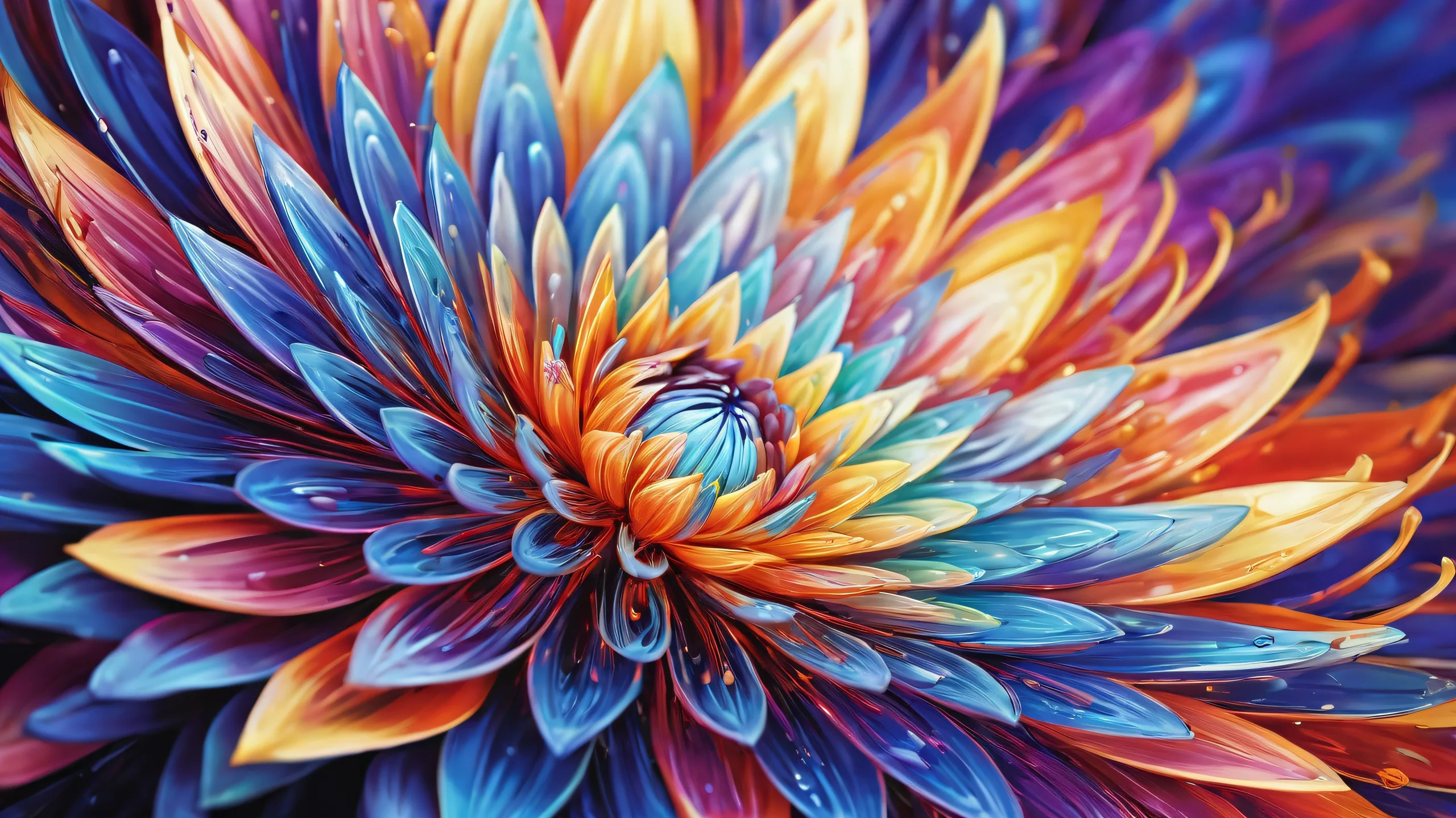 Beautiful desktop background of a centered void with extreme depth and vibrant colors for your PC or Desktop.