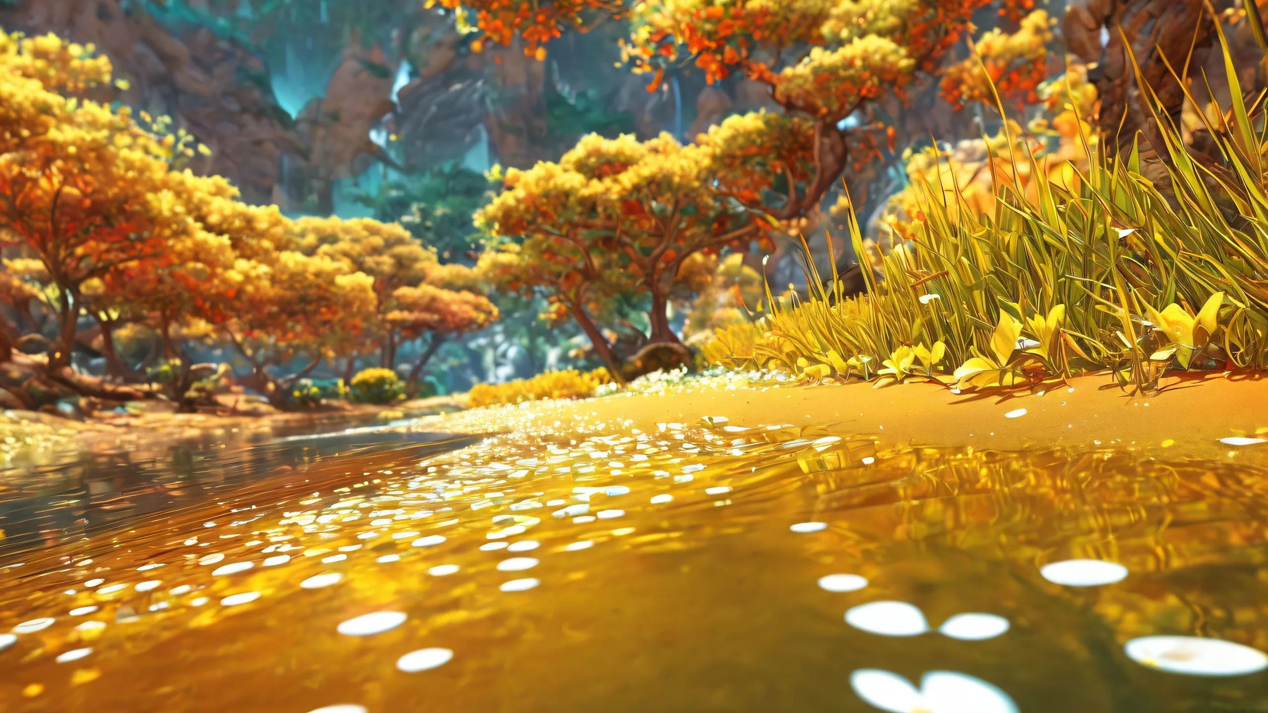 Ethereal Abyss of Radiance Aesthetic PC Wallpaper A breathtakingly beautiful desktop background featuring a vast pure void with radiant colors and ray traced reflections, perfect for Apple macOS users.