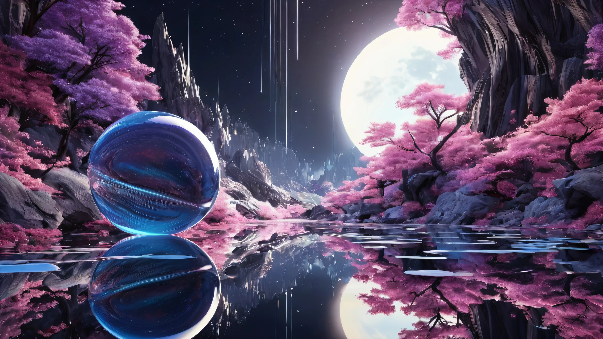 A dark and serene desktop wallpaper featuring a vast pure void with extreme depth of field, perfect for a PC or Desktop setup.