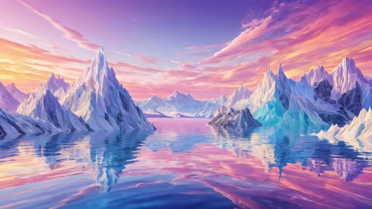 Desktop/PC wallpaper featuring a stunning void with radiant colors and reflections, perfect for macOS users.