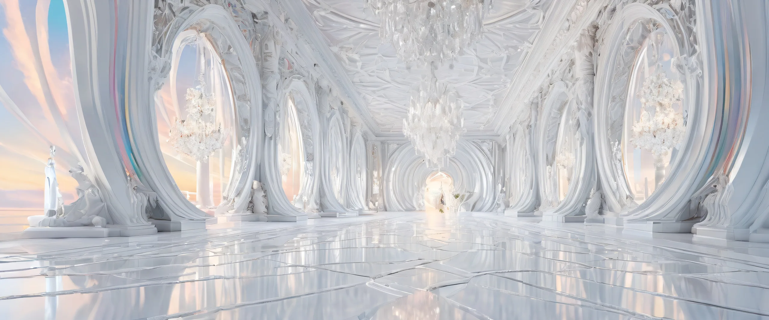 A serene, pure void desktop image with a depth of field that transports you to a breathtakingly clean and radiant world on your PC's desktop.