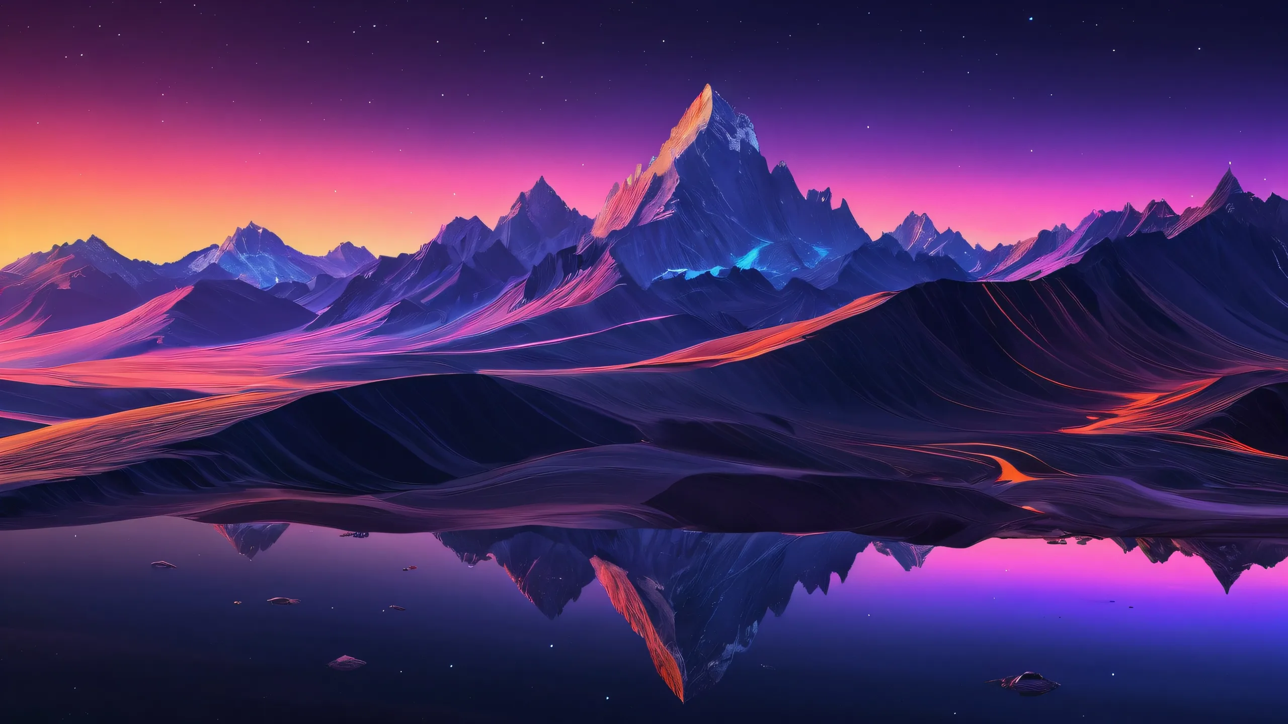 A dark, pure void desktop wallpaper with extreme depth of field and gradient transitions for a Desktop/PC