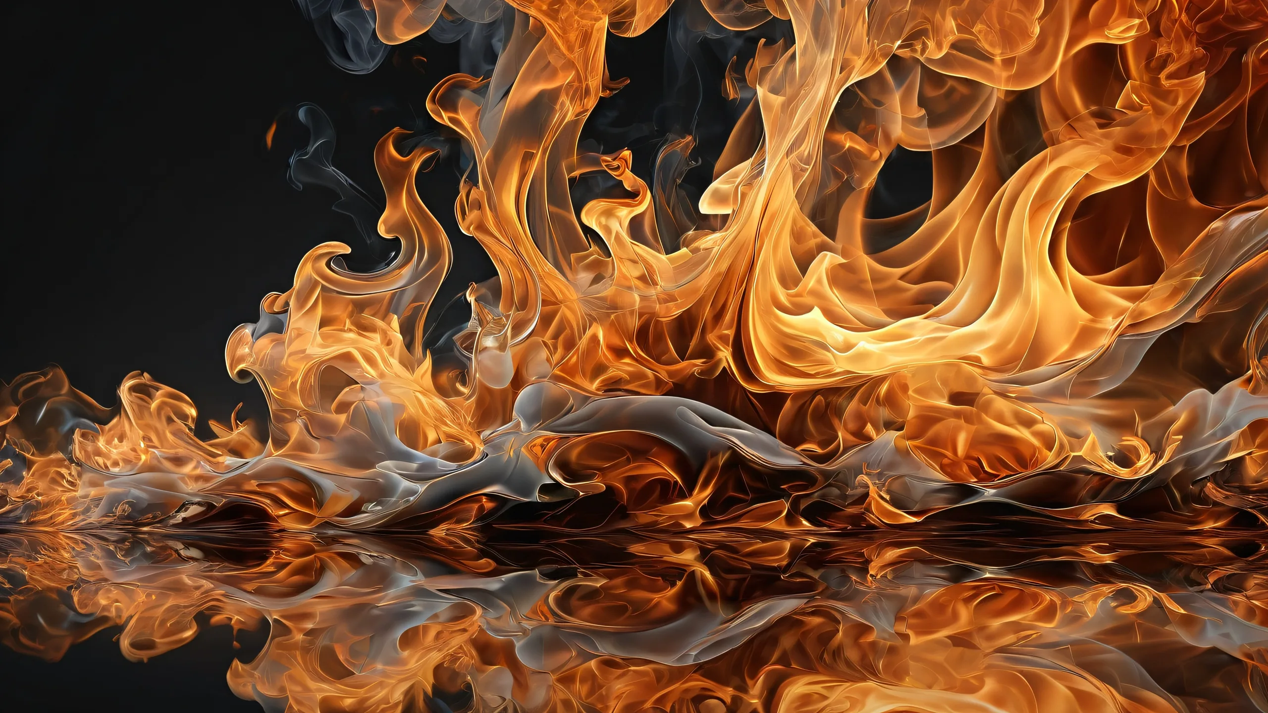 A breathtaking desktop image of a smoke-filled void, perfect for your PC or Desktop, with ethereal lighting and radiant colors.