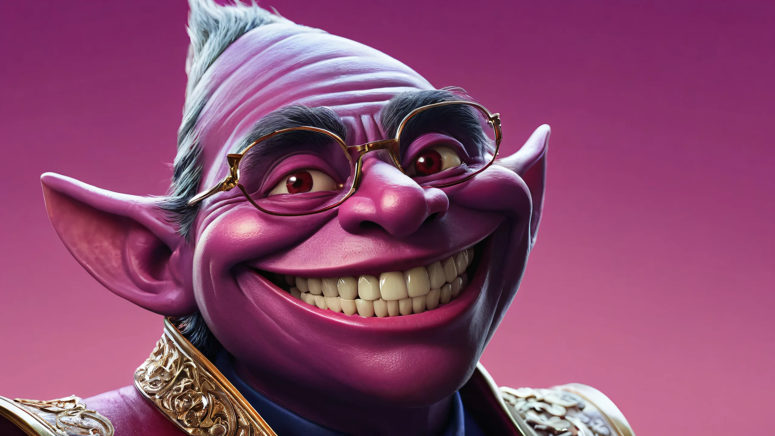 Trollface in a stunning, deep void Desktop/PC wallpaper with brilliant colors and ray traced reflections