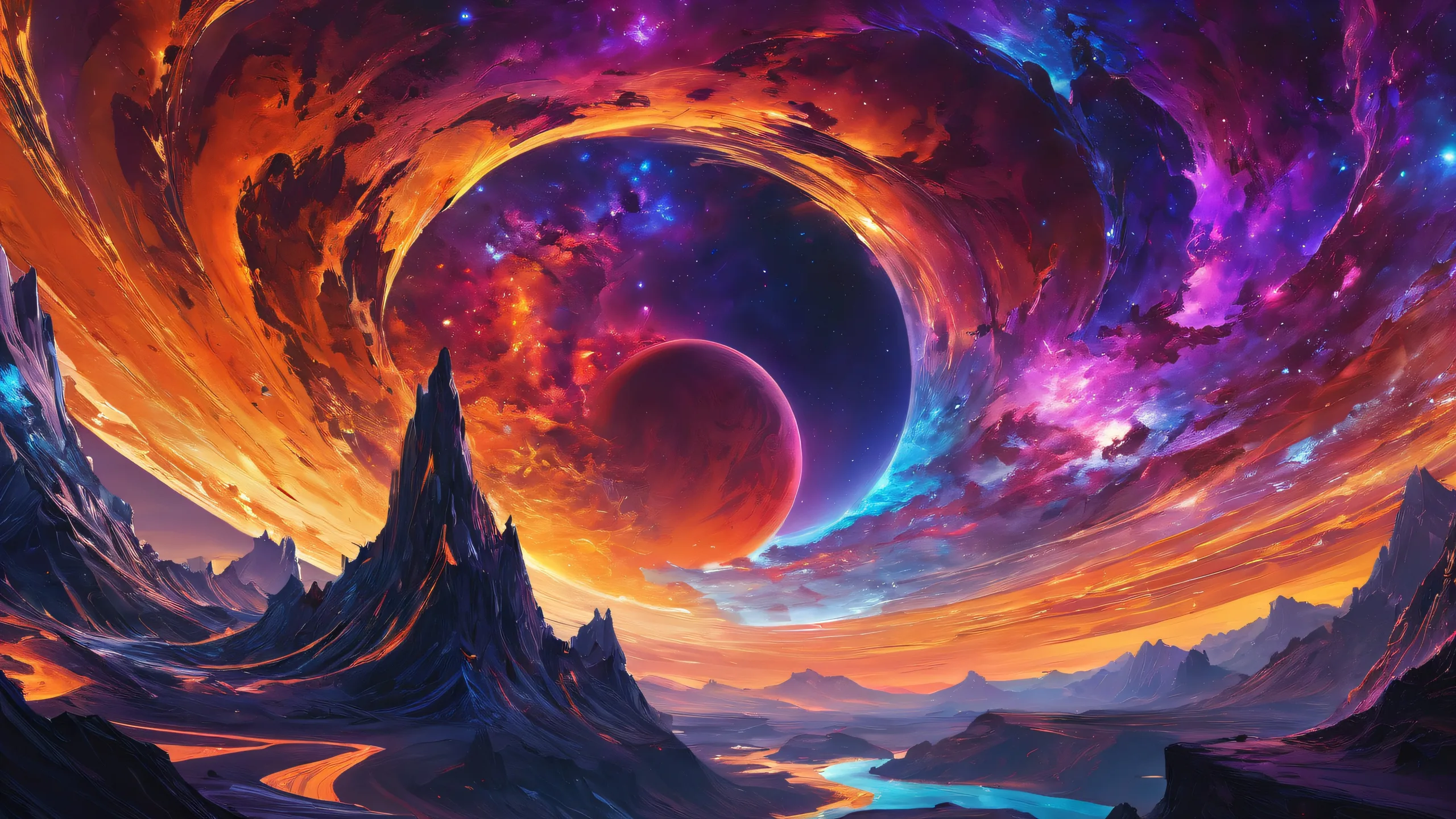 A breathtaking desktop wallpaper featuring a perfectly clean and vast void with extreme depth of field, ideal for use on Desktop/PC.