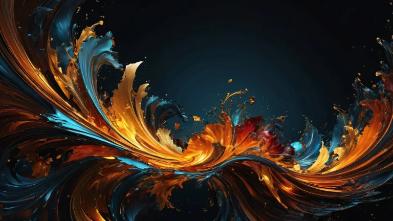 A stunning desktop wallpaper featuring a pure void with brilliant colors and ray traced reflections, perfect for a Desktop/PC background.