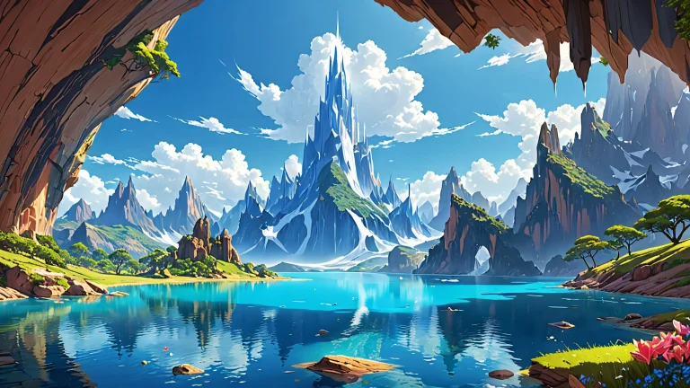 A stunning abstract desktop wallpaper featuring an infinite blue void with radiant colors and detailed textures, perfect for a Desktop/PC.