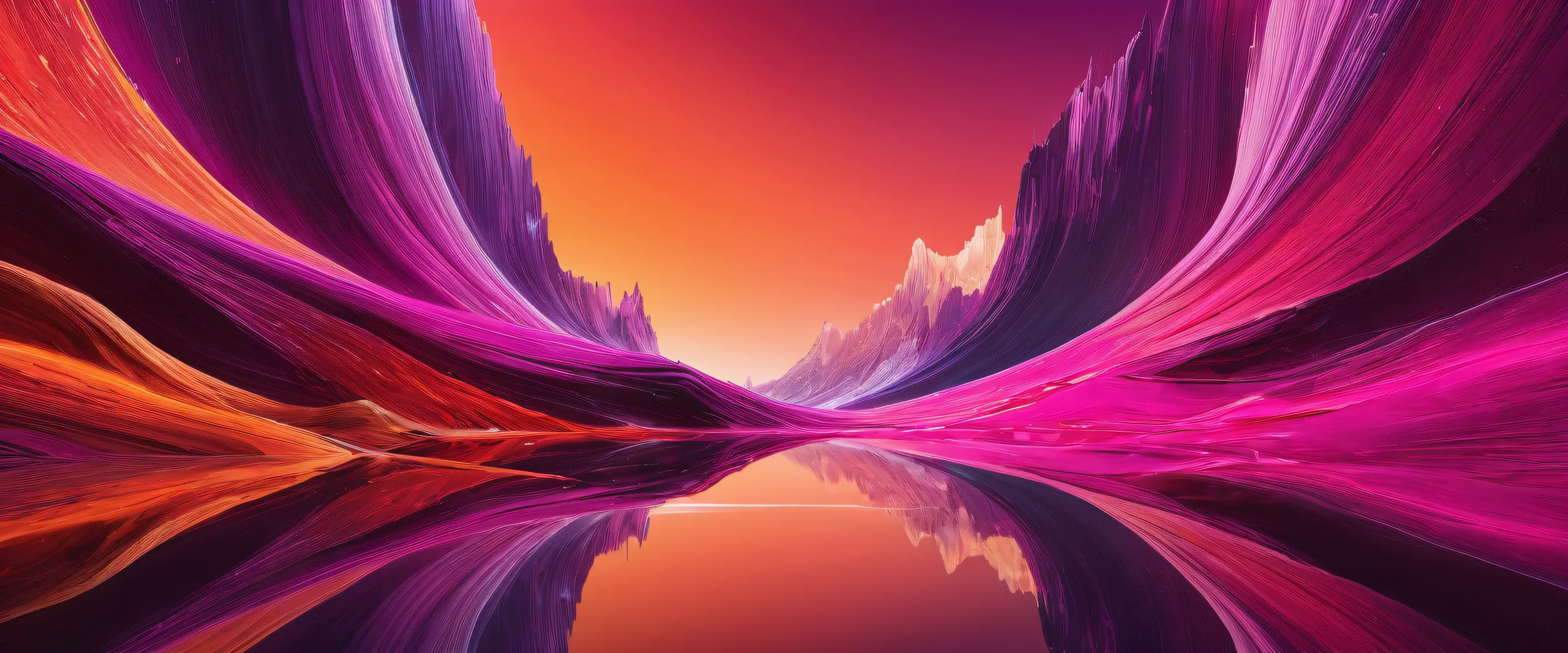 Vast pure void desktop wallpaper with brilliant colors and ray traced reflections, suitable for PC or Desktop