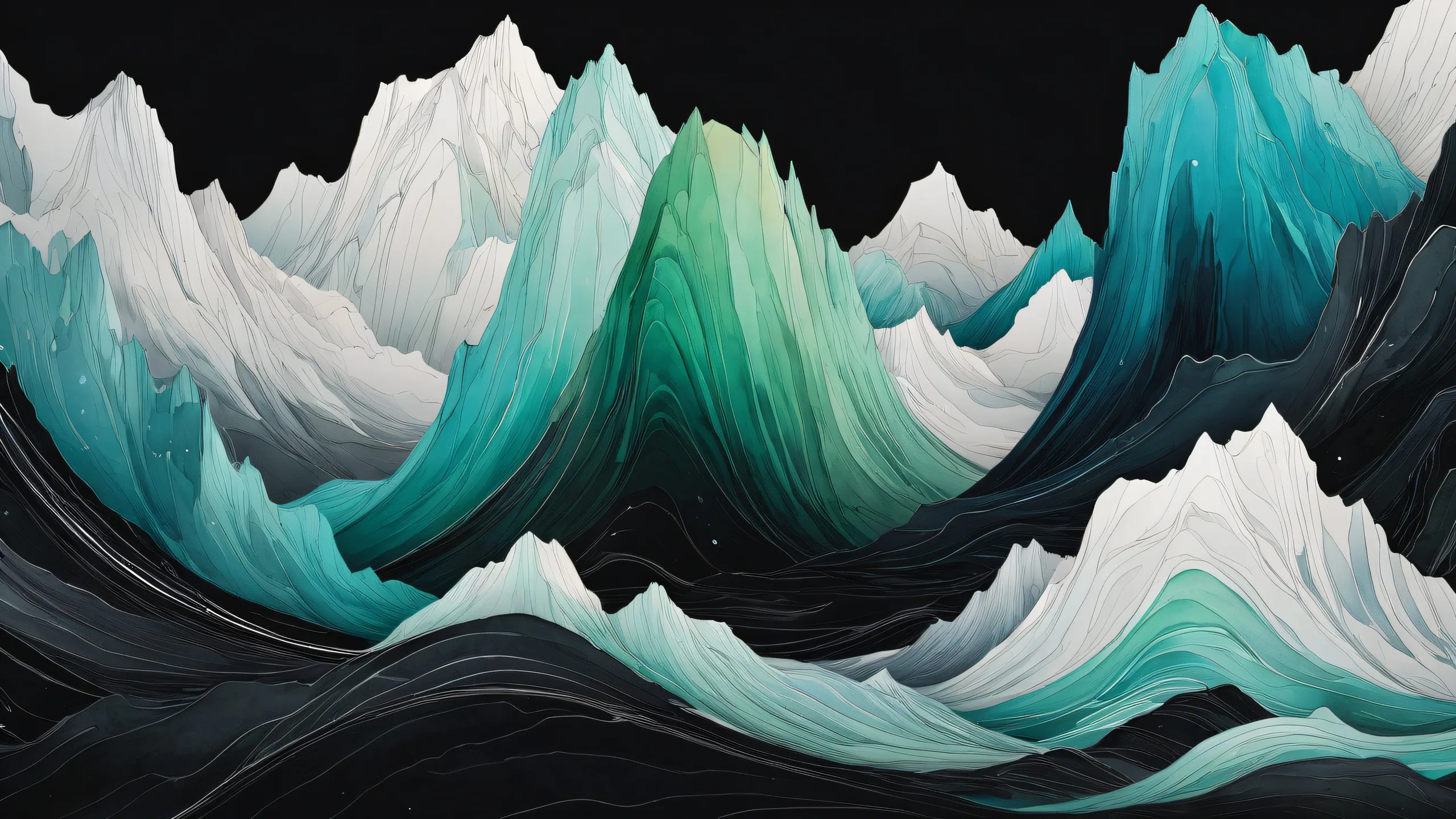 A visually stunning watercolor-inspired desktop background featuring a deep void with soft shading and luminescent accents, perfect for any PC or Desktop.