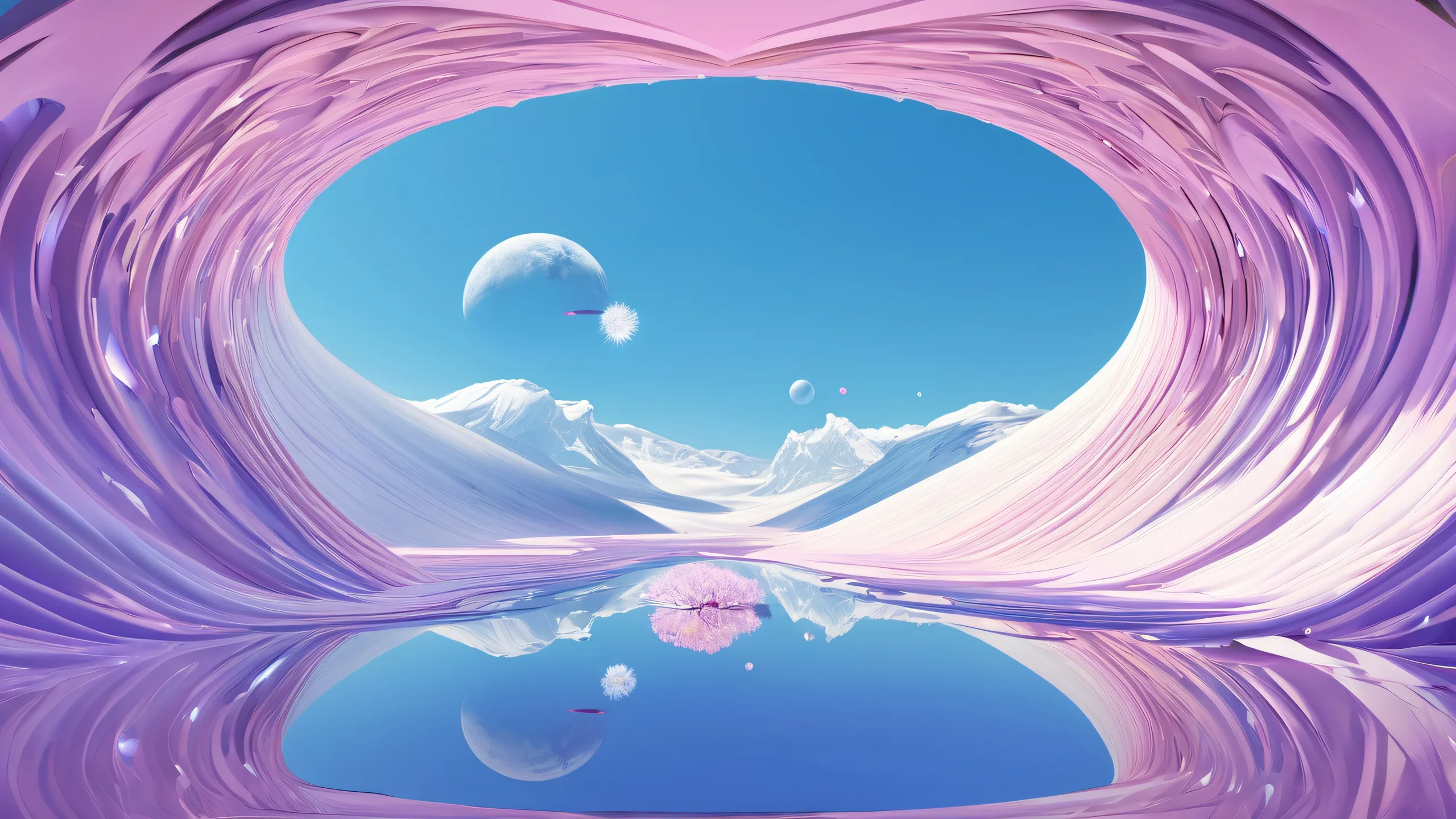 Ethereal Abyss Aesthetic PC Wallpaper A serene and tranquil void on a desktop or PC screen, perfect for focusing.