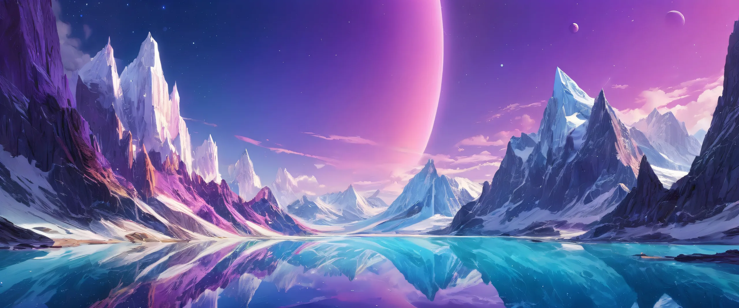 Stunning desktop wallpaper featuring a centered void with radiant colors and reflections, perfect for PC or Desktop.
