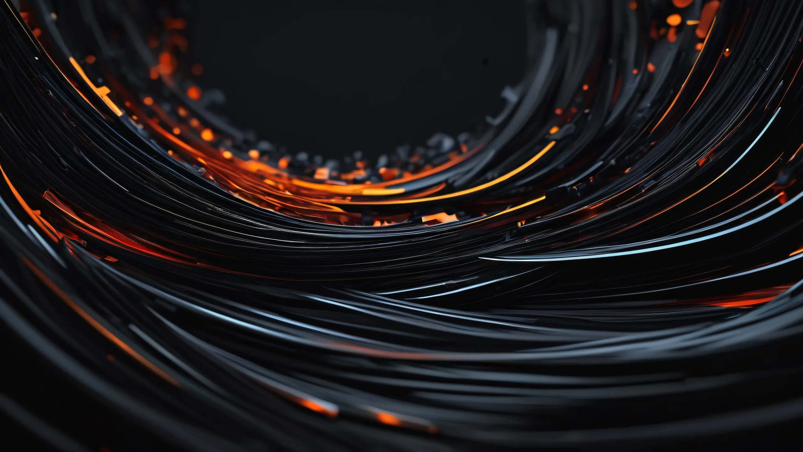 Breathtaking desktop wallpaper of a vast pure void for a PC or Desktop with crisp contrast and luminescent accents.