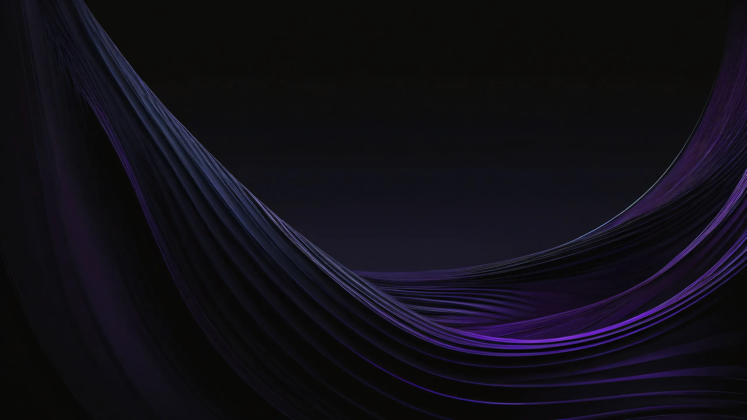 A dark mode desktop image of a vast, clean void on a computer or PC with perfect blacks and striking contrast.