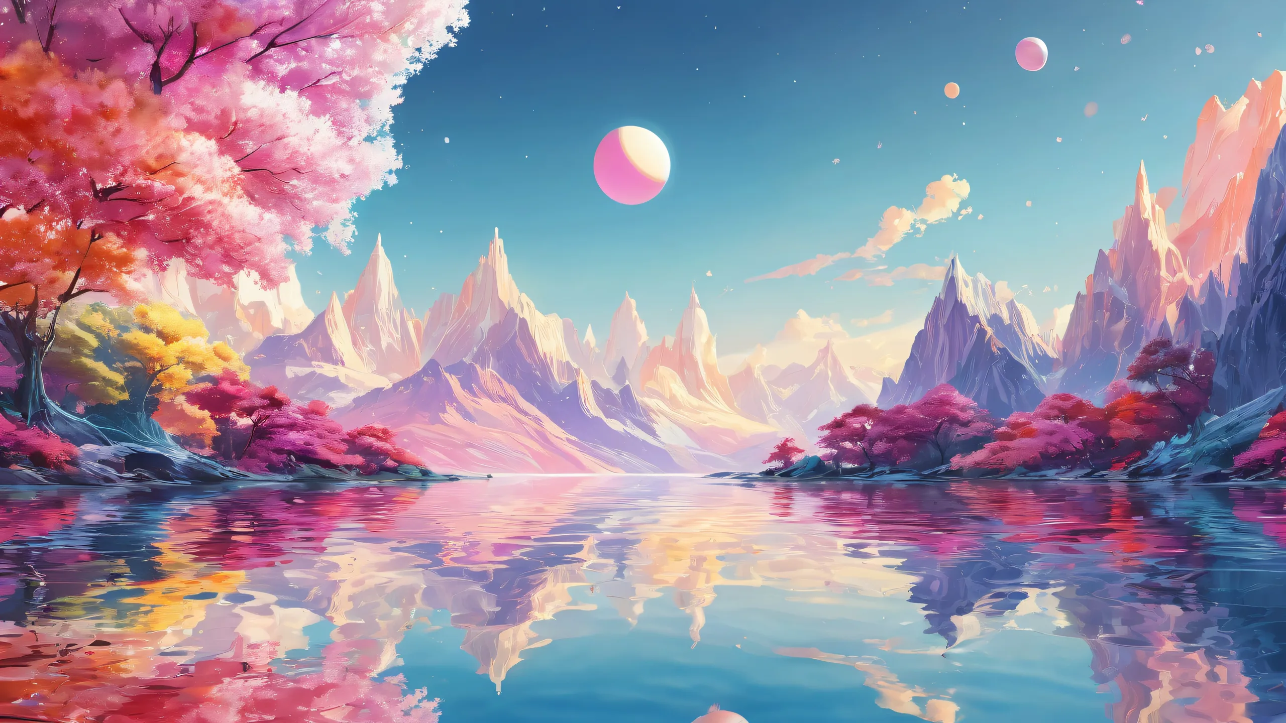 A serene and mesmerizing desktop wallpaper featuring a vast pure void on a Desktop/PC. Perfectly clean and centered, with extreme depth of field and cinematic lighting.