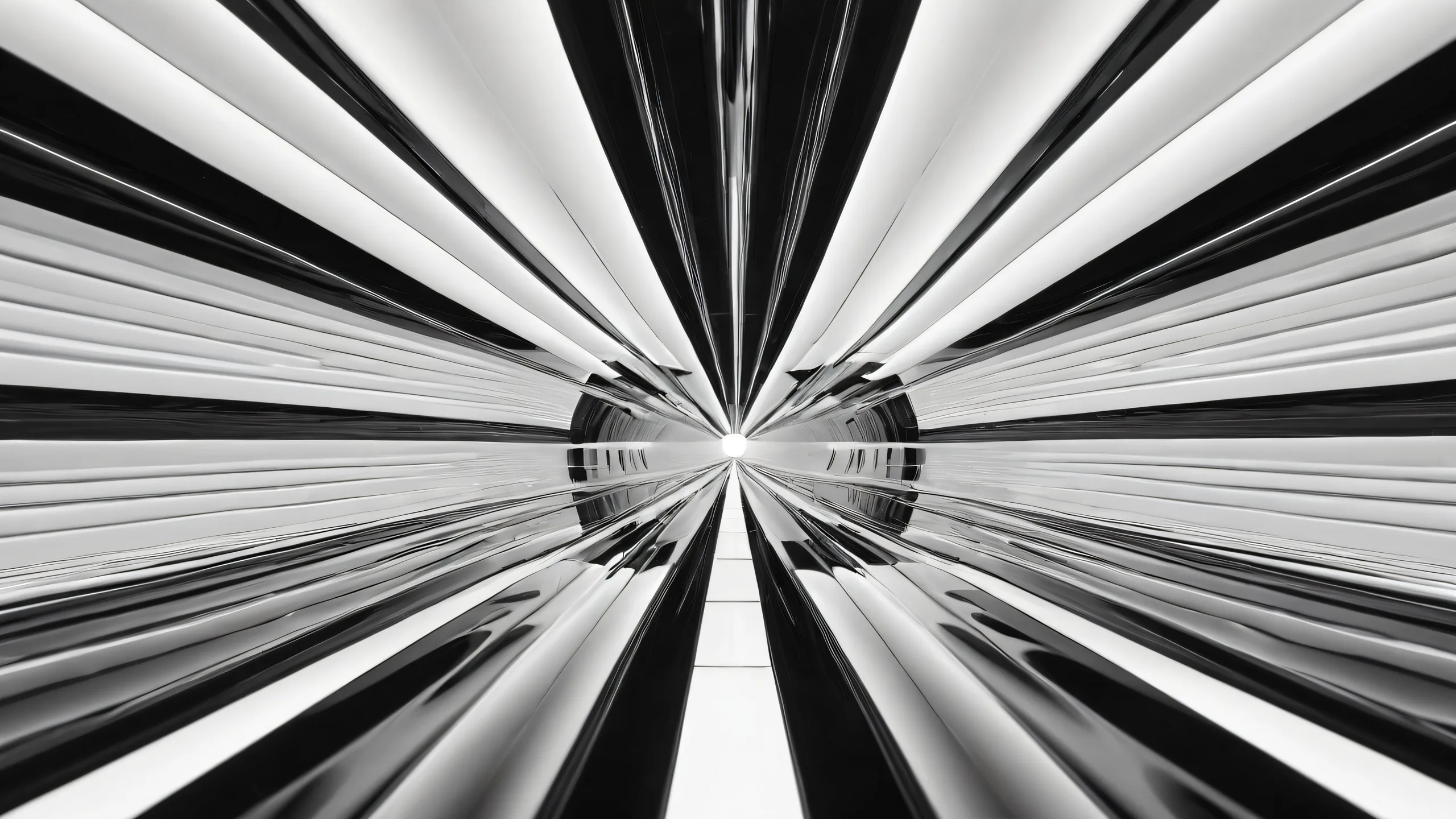 A stunning black and white desktop wallpaper featuring a perfectly centered void with extreme depth of field, ideal for use on Desktop/PC.