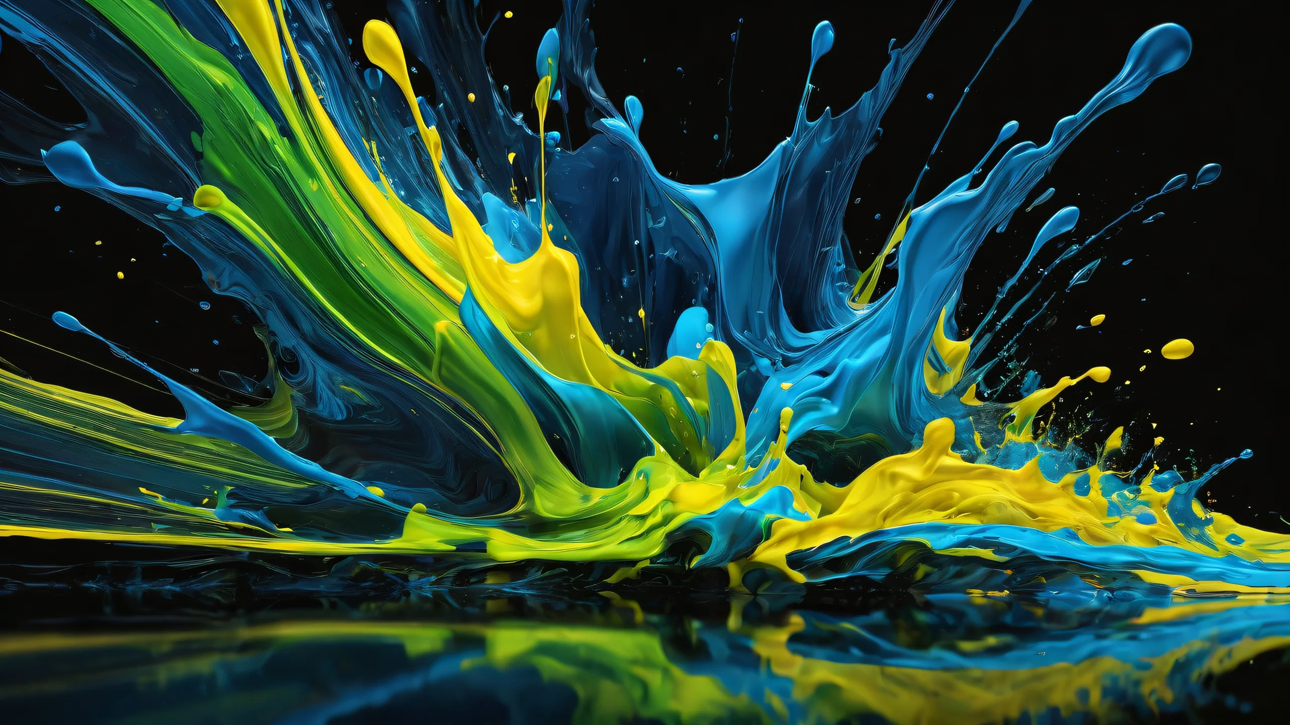 Epic Ethereal Action in Motion Desktop Wallpaper Action-packed desktop wallpaper with radiant colors and ray-traced reflections for Desktop/PC use.