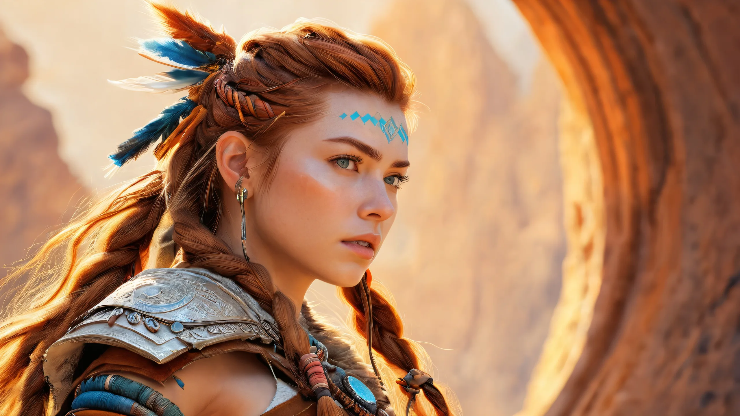 Ultra HD Ethereal Aloy in Cosmic Abyss Wallpaper Aloy stands out against a stunning pure void background on your desktop/pc, perfect for macOS wallpaper