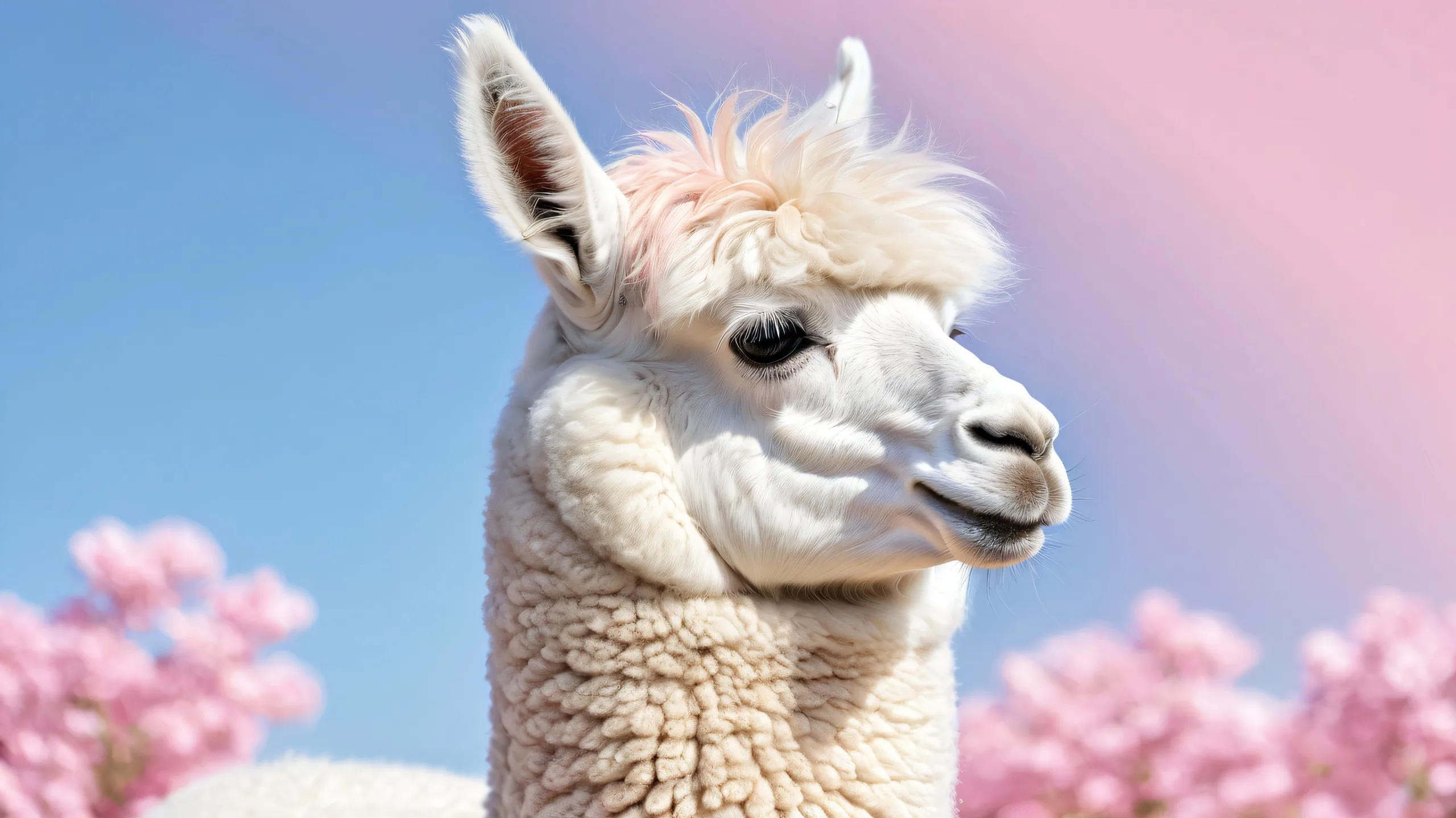 Alpaca Girl in a serene desktop landscape with pristine clarity and radiant colors for Desktop/PC users.