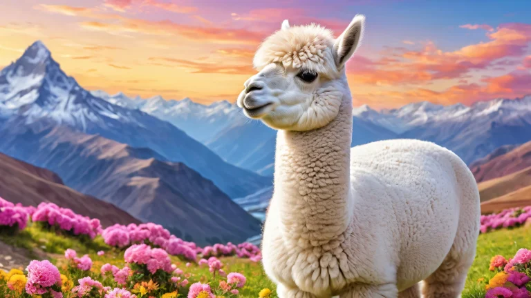 A breathtaking desktop wallpaper of an alpaca set against a vast, pur vide, parfait pour votre PC ou ordinateur de bureau.