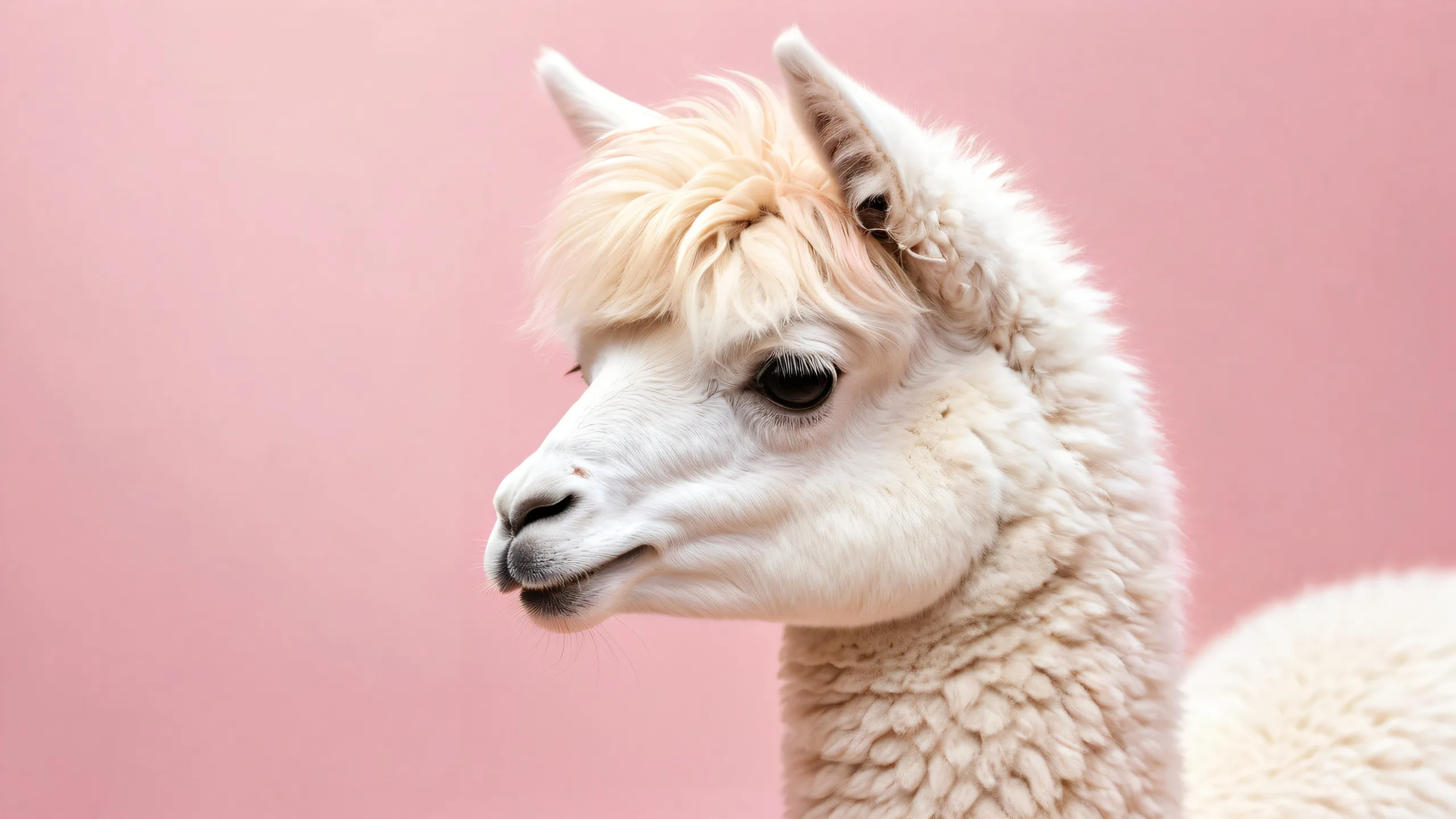 A stunning digital art desktop wallpaper featuring AlpacaGirl in a serene void environment, perfect for use on Desktop/PC.